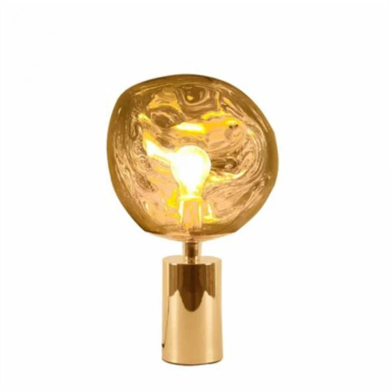 Moktan Sabai Melt Modern Table Lamp – Artistic Melt Design Ambient Light Decor Gold Dia 28cm x H 43cm ∅ 11″ x H 16.9″