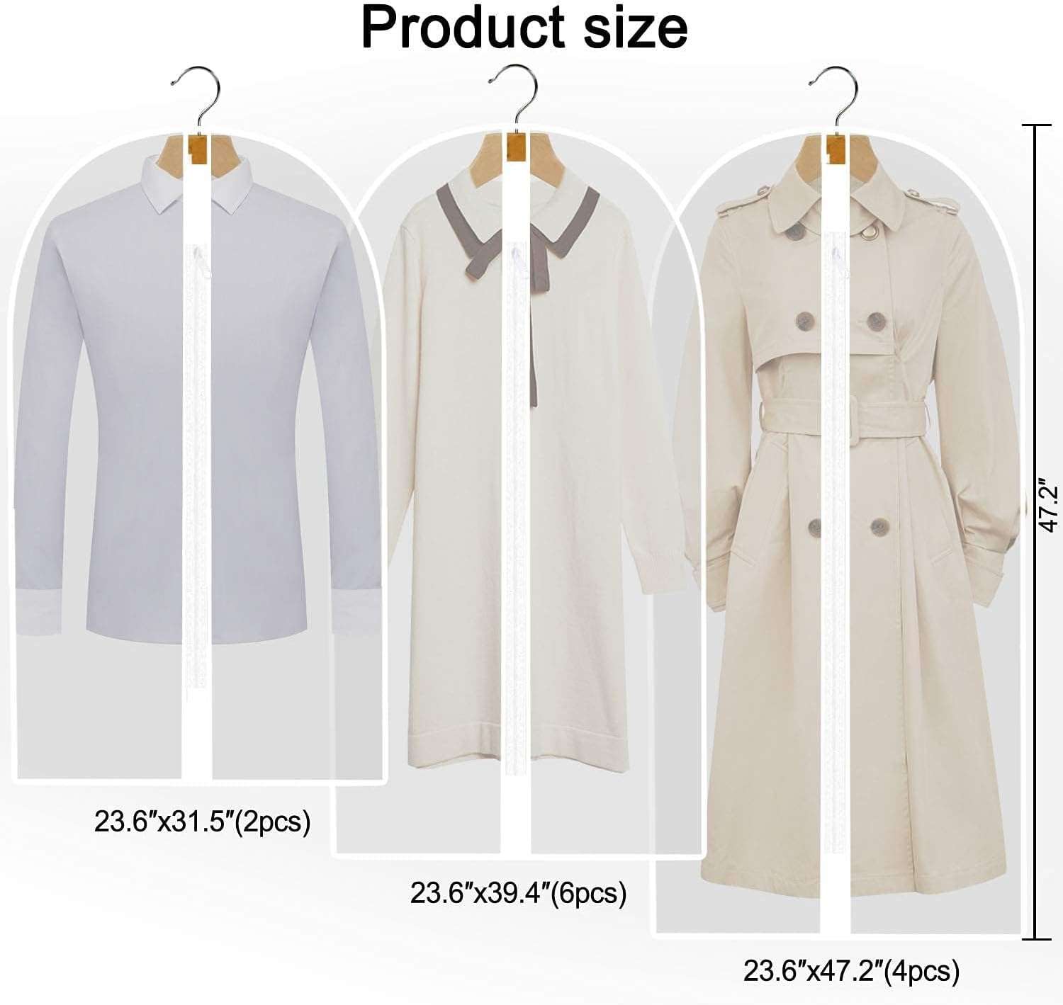 Moktan Sabai 4-Pack Extra Long Garment Bags 180cm Dress Cover