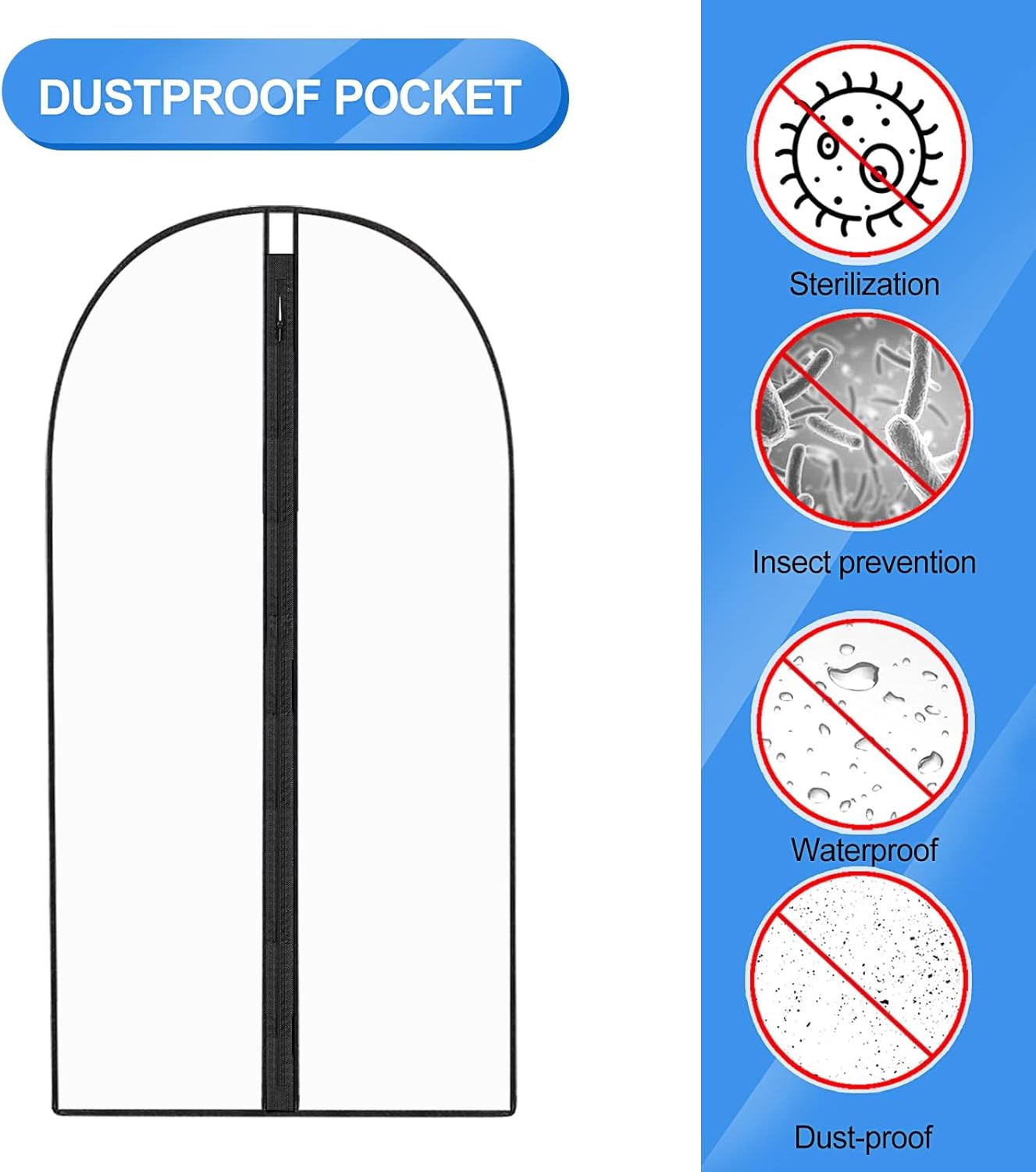 Moktan Sabai 4-Pack Extra Long Garment Bags 180cm Dress Cover