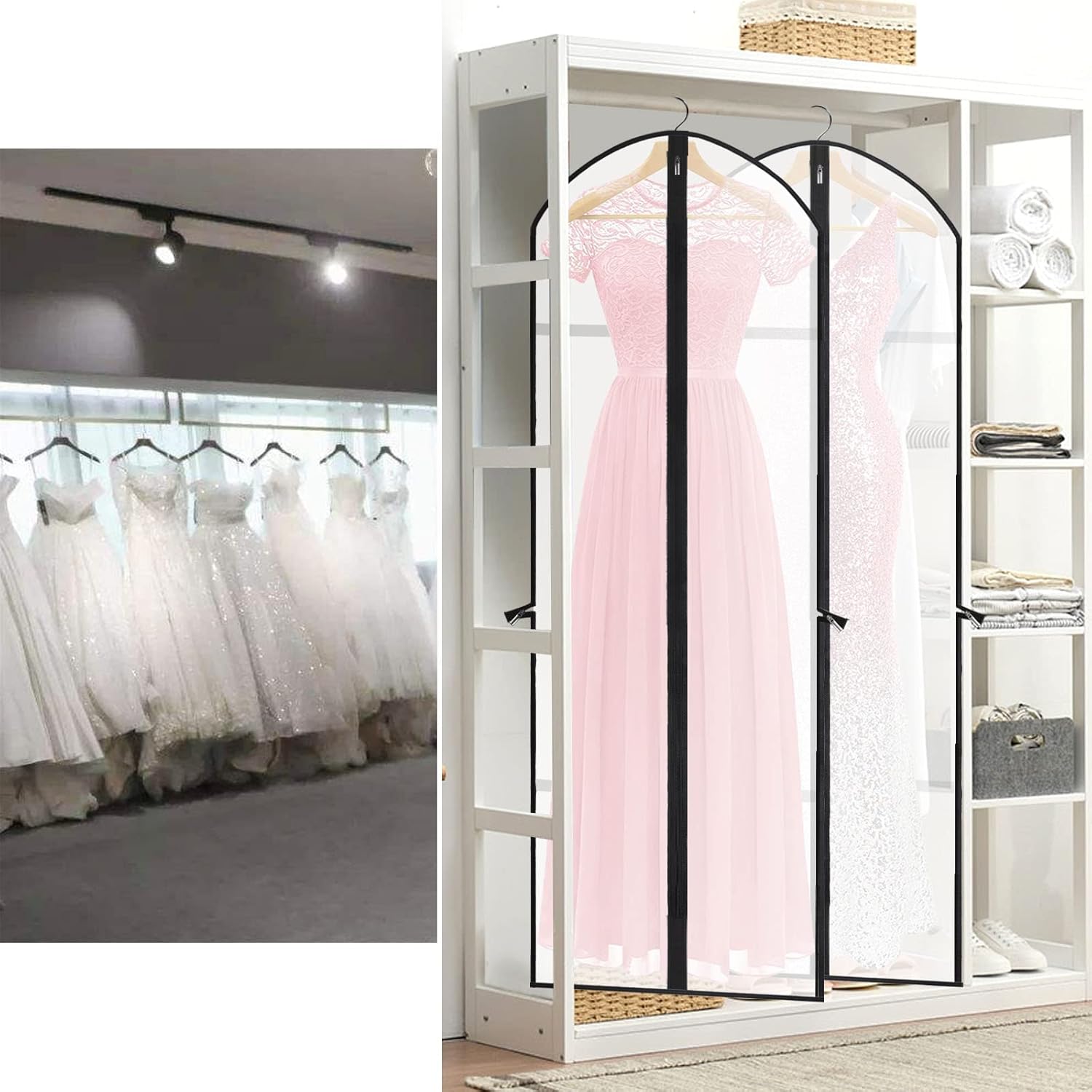 Moktan Sabai 4-Pack Extra Long Garment Bags 180cm Dress Cover