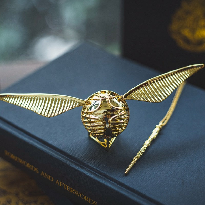 Moktan Sabai Golden Snitch Style Ring Box Gold Plated Jewelry Ring Holder Gift Box Gold Wing