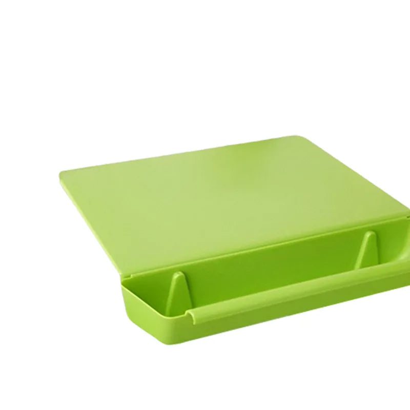 Moktan Sabai 2-in-1 Cutting Board with Removable Tray – Food Prep Board with Scrap Collector Green