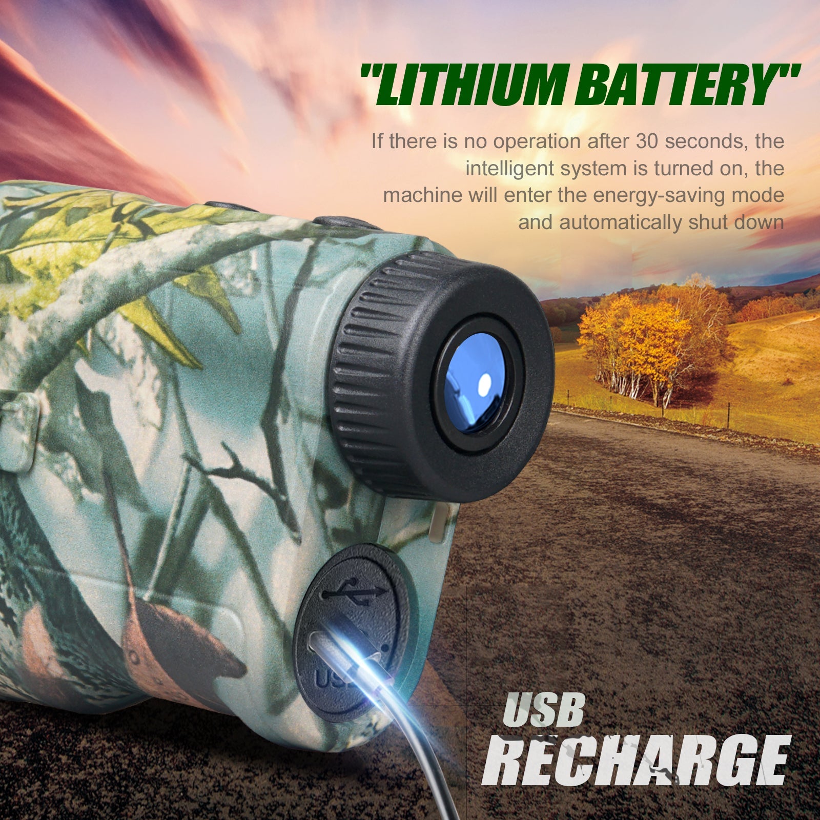 Moktan Sabai 1000 Yard Laser Rangefinder Hunting Golf Range Finder 6.5X Rechargeable