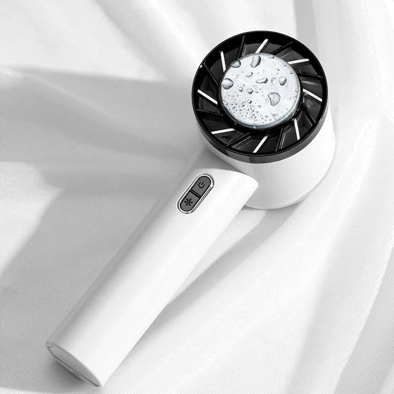 Moktan Sabai Compact Mini Handheld Fan | Portable USB Cooling Fan with 3-Speed Settings | Lightweight Design for On-the-Go Comfort White