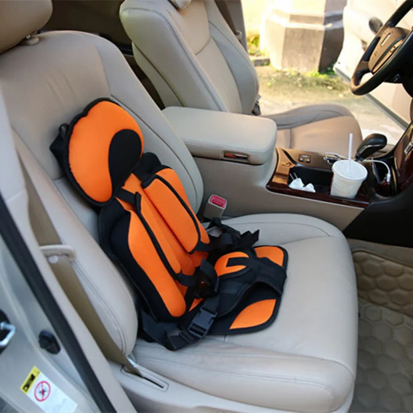 Moktan Sabai Portable Travel Child Car Seat with 5-Point Harness Lightweight & Foldable Orange Large (4-14 Years)