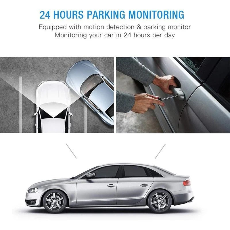 Moktan Sabai 1080P Dual Dash Cam Front & Rear Camera 4" LCD Wide Angle Car DVR
