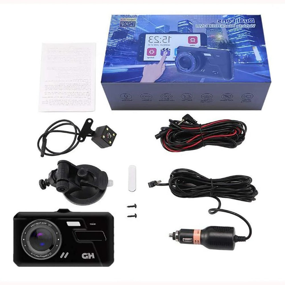 Moktan Sabai 1080P Dual Dash Cam Front & Rear Camera 4" LCD Wide Angle Car DVR