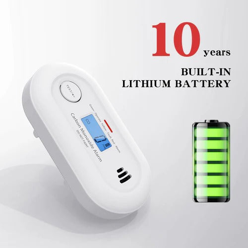 Moktan Sabai Carbon Monoxide Detector 10-Year Battery LCD Display 85dB Alarm