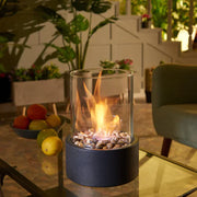 Moktan Sabai Portable Table Lantern Gas Flame Outdoor Indoor Modern Steel Glass Table Lamp