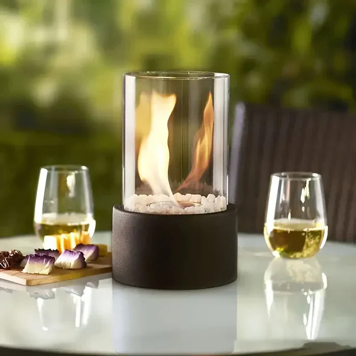 Moktan Sabai Portable Table Lantern Gas Flame Outdoor Indoor Modern Steel Glass Table Lamp