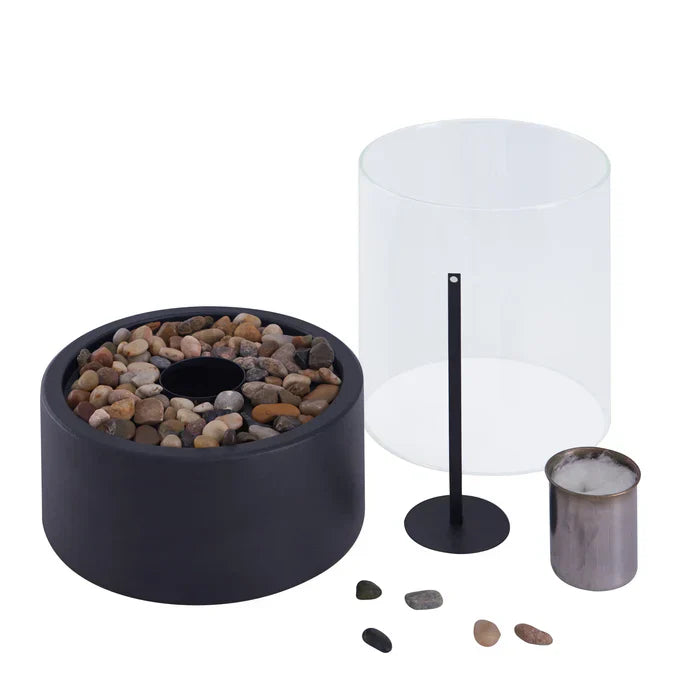 Moktan Sabai Portable Table Lantern Gas Flame Outdoor Indoor Modern Steel Glass Table Lamp