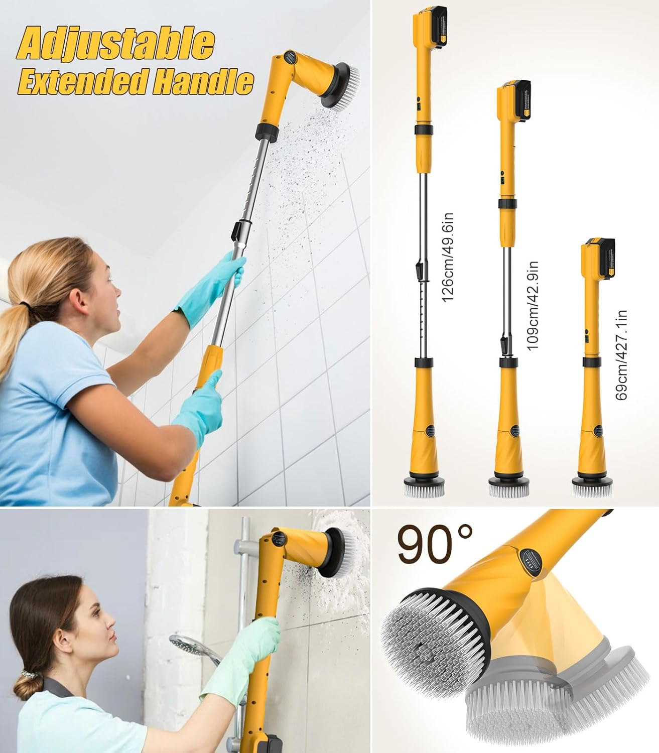 Moktan Sabai Q3 Pro Electric Spin Scrubber Cordless Rechargeable Cleaning Brush with Multi Heads