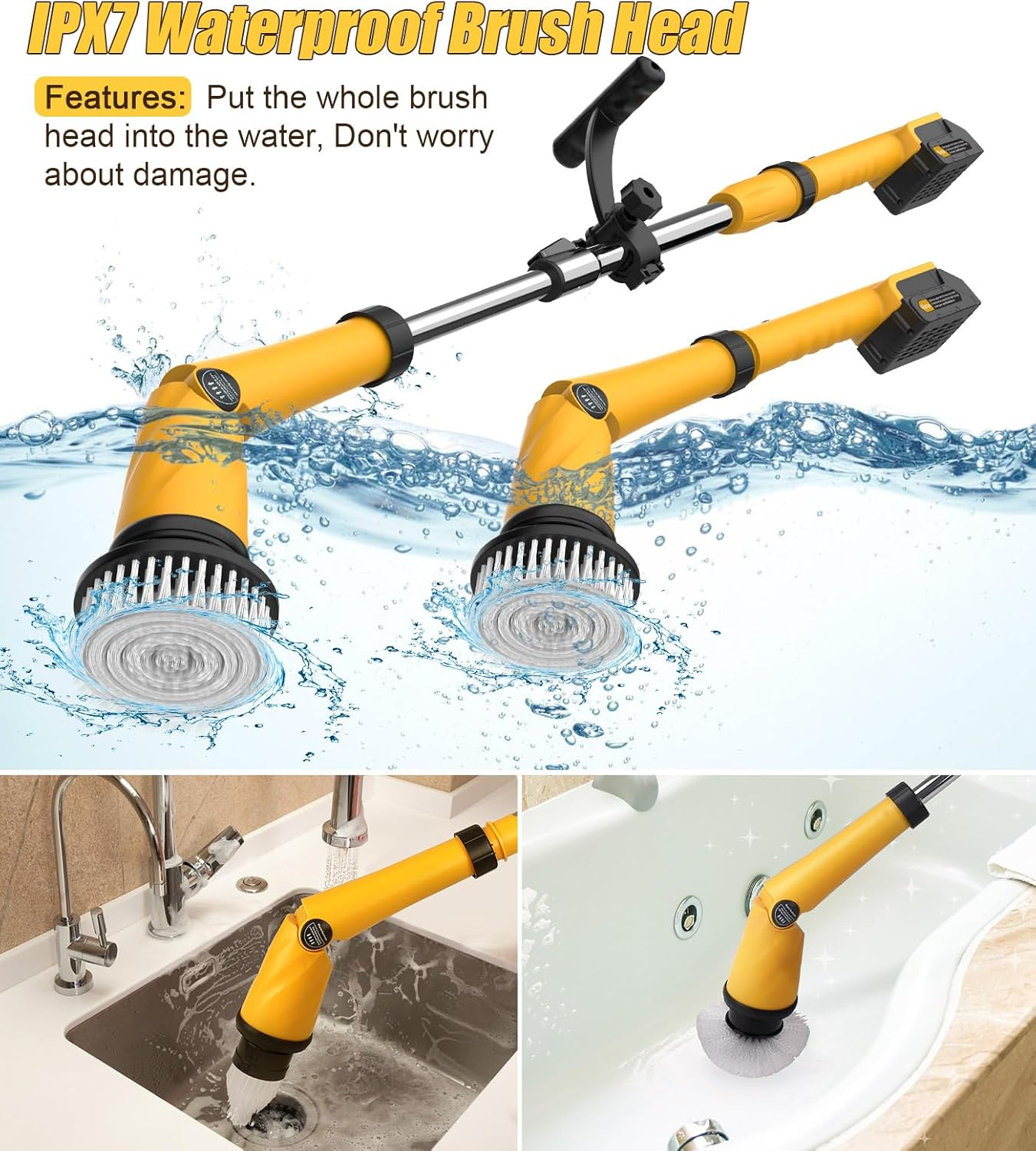 Moktan Sabai Q3 Pro Electric Spin Scrubber Cordless Rechargeable Cleaning Brush with Multi Heads