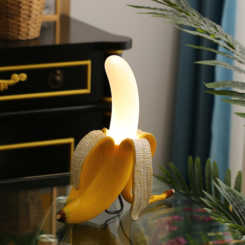 Moktan Sabai Banana Table Lamp Art Deco Brass Chrome Accent Light