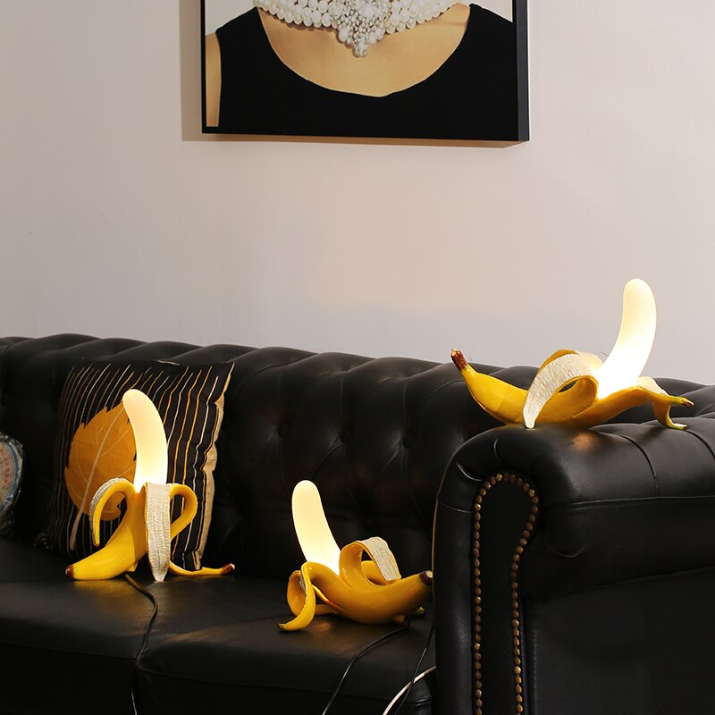 Moktan Sabai Banana Table Lamp Art Deco Brass Chrome Accent Light