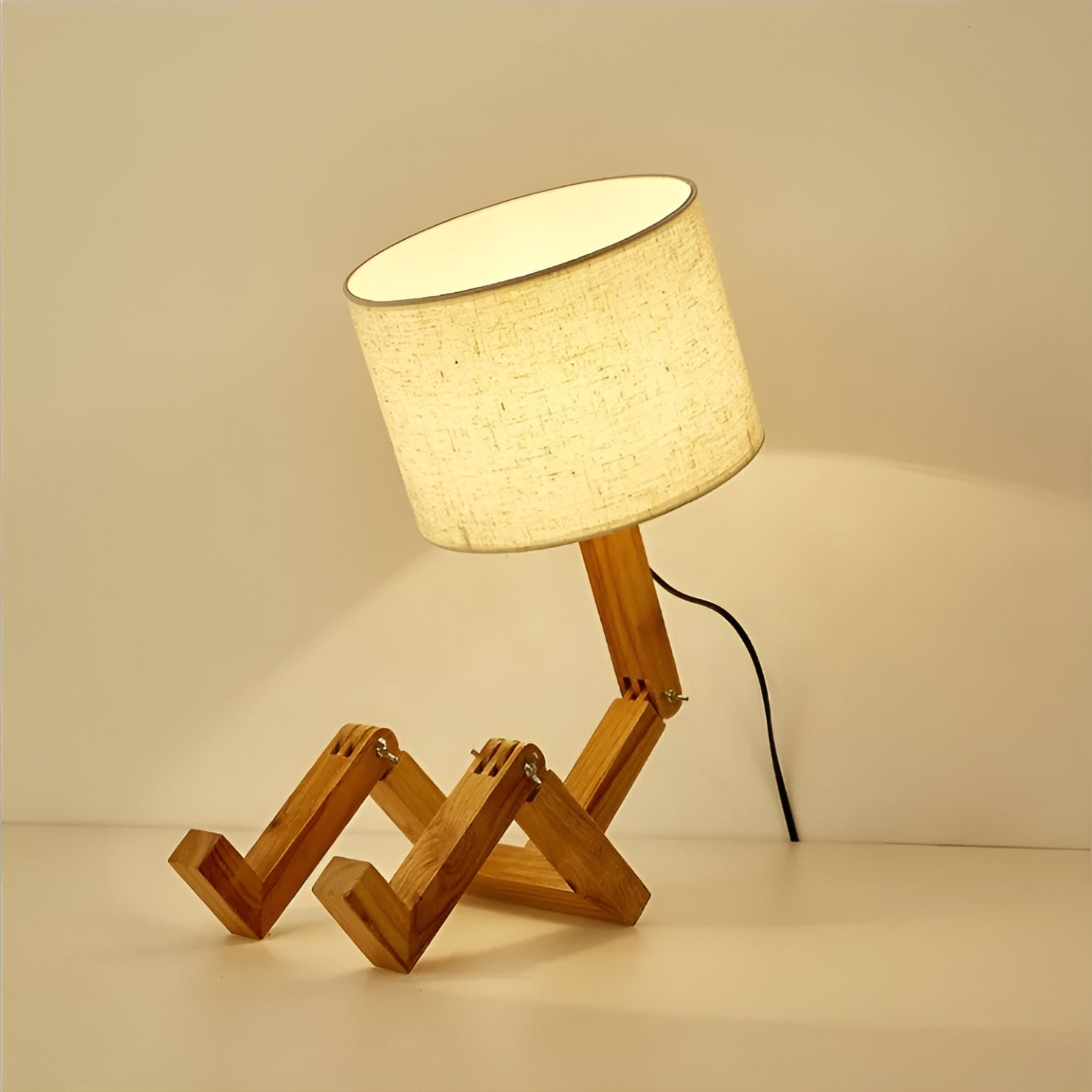Moktan Sabai Bamboo Table Lamp | Wooden LED Desk Light Decor