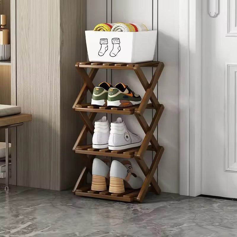 Moktan Sabai Bamboo Foldable Shoe Rack | Multi-Tier Space-Saving Organizer