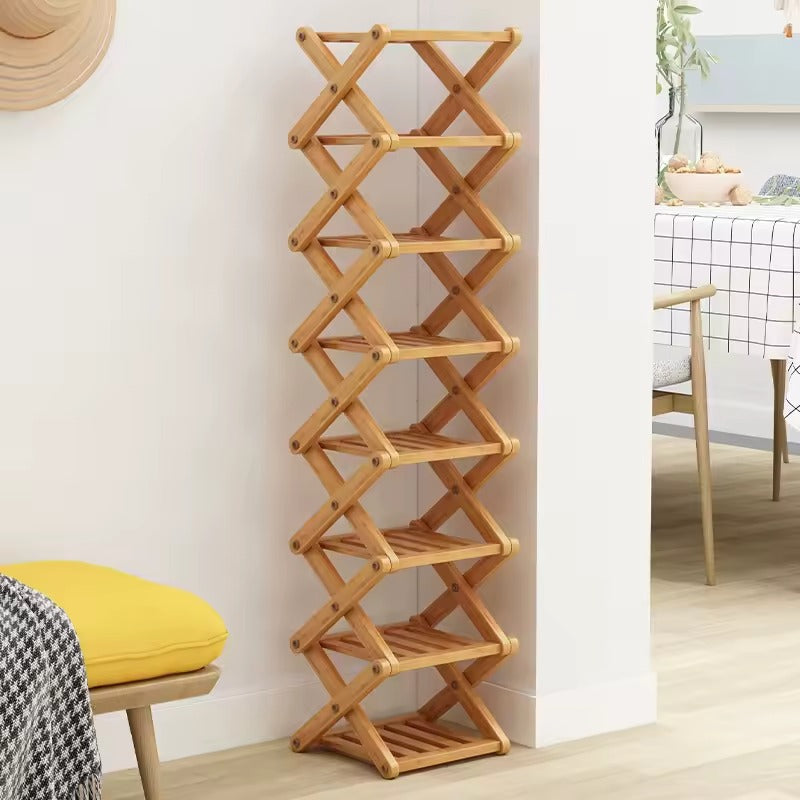 Moktan Sabai Bamboo Foldable Shoe Rack | Multi-Tier Space-Saving Organizer