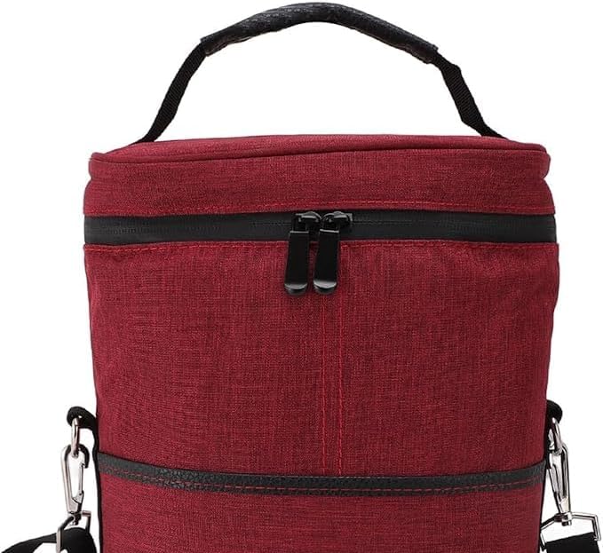 Moktan Sabai Insulated 2 Bottle Wine Cooler Bag Leakproof Canvas Carrier with Strap