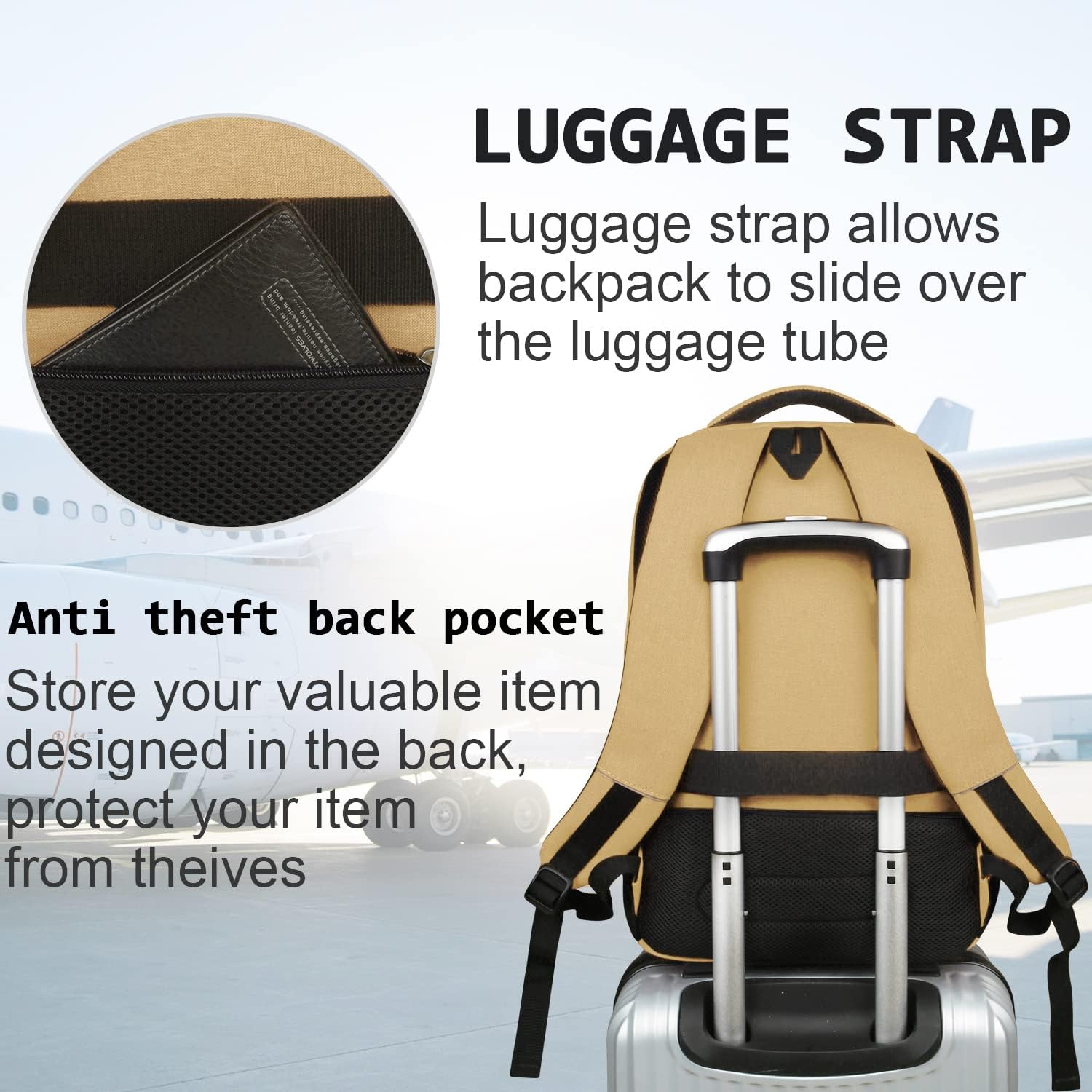 Moktan Sabai Slim Anti Theft Laptop Backpack 15.6 Inch USB Charging Travel Bag