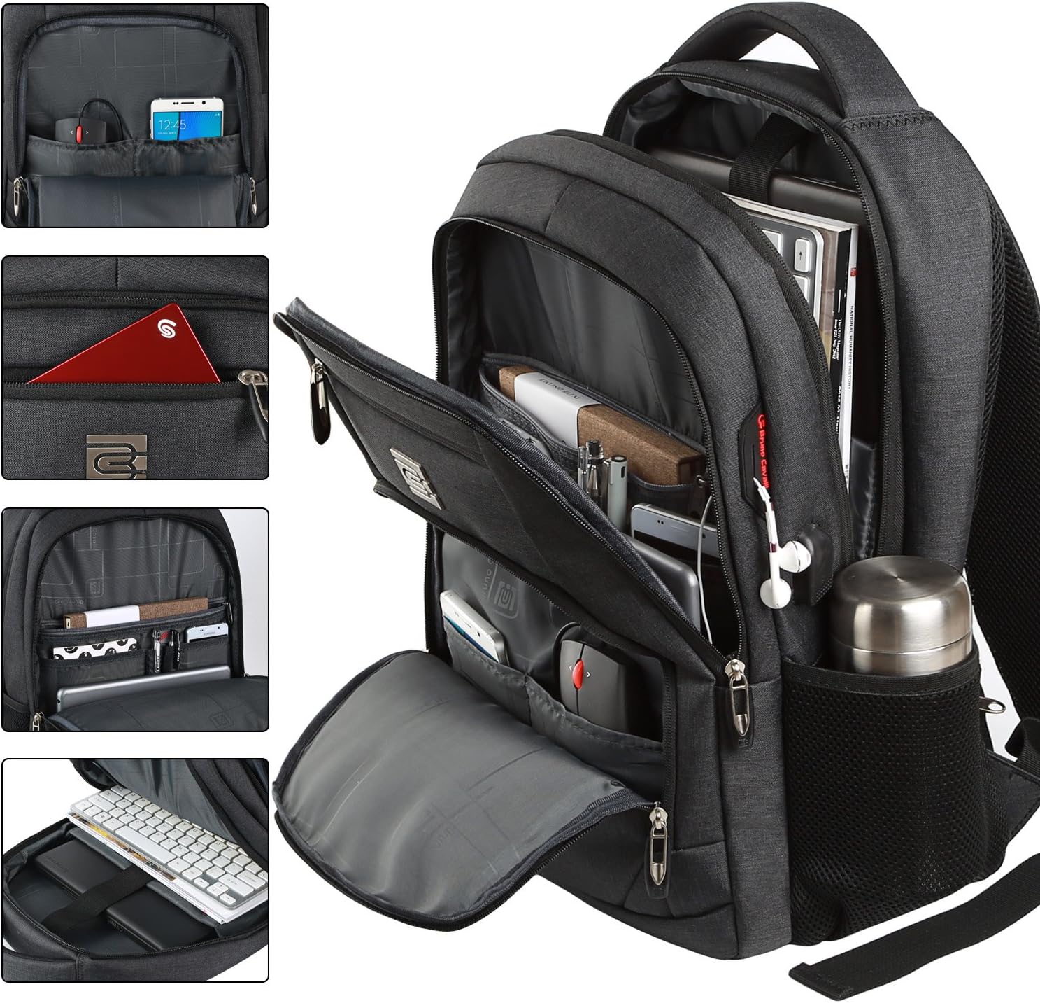 Moktan Sabai Slim Anti Theft Laptop Backpack 15.6 Inch USB Charging Travel Bag