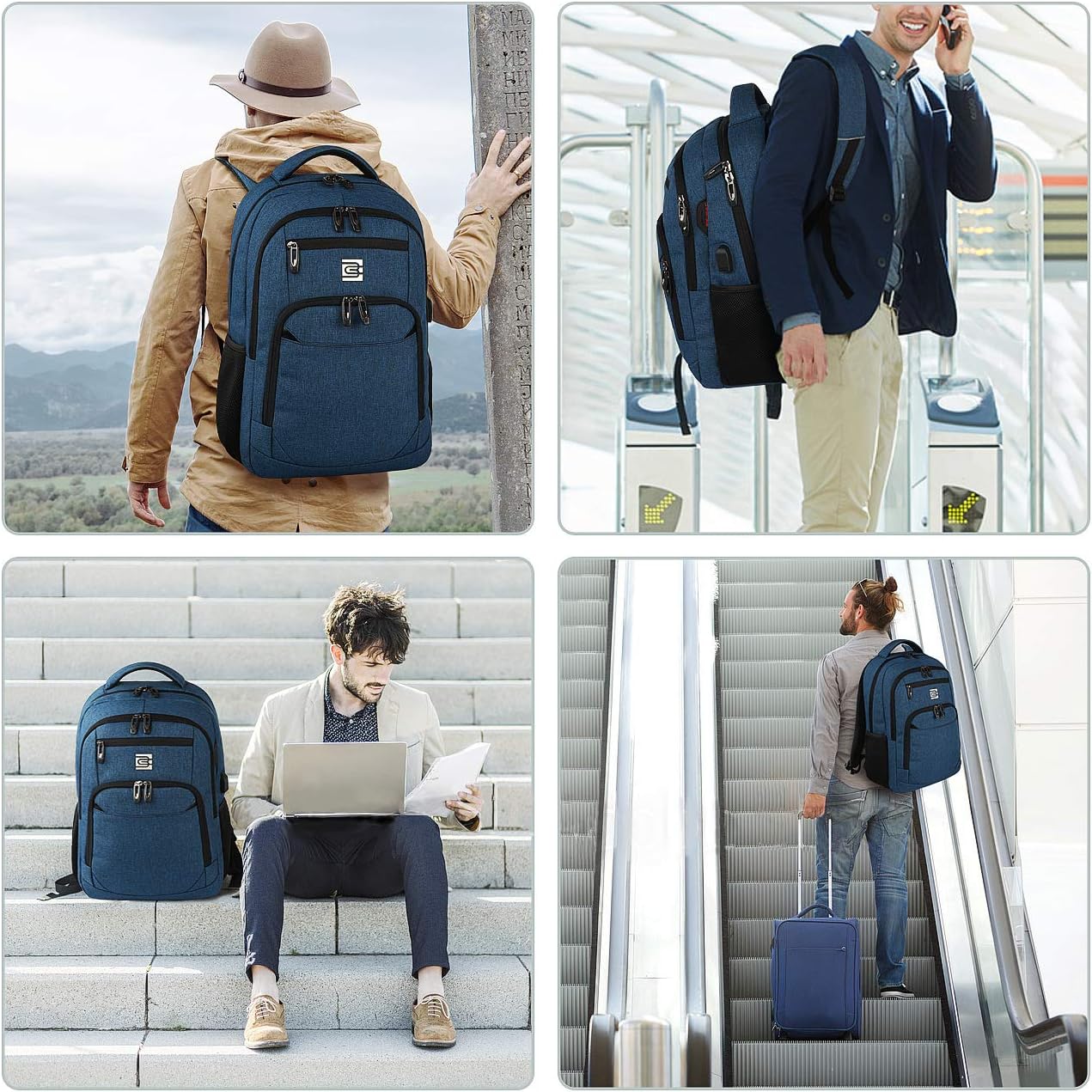 Moktan Sabai Slim Anti Theft Laptop Backpack 15.6 Inch USB Charging Travel Bag