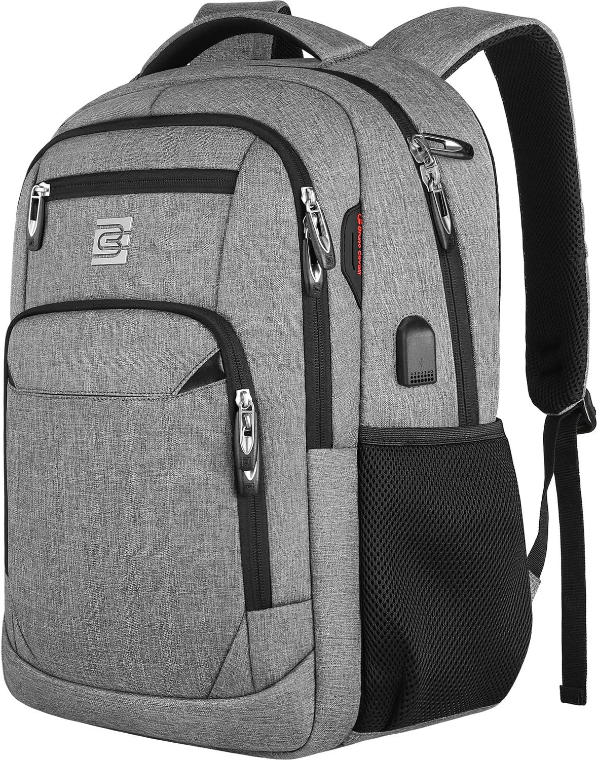 Moktan Sabai Slim Anti Theft Laptop Backpack 15.6 Inch USB Charging Travel Bag Grey