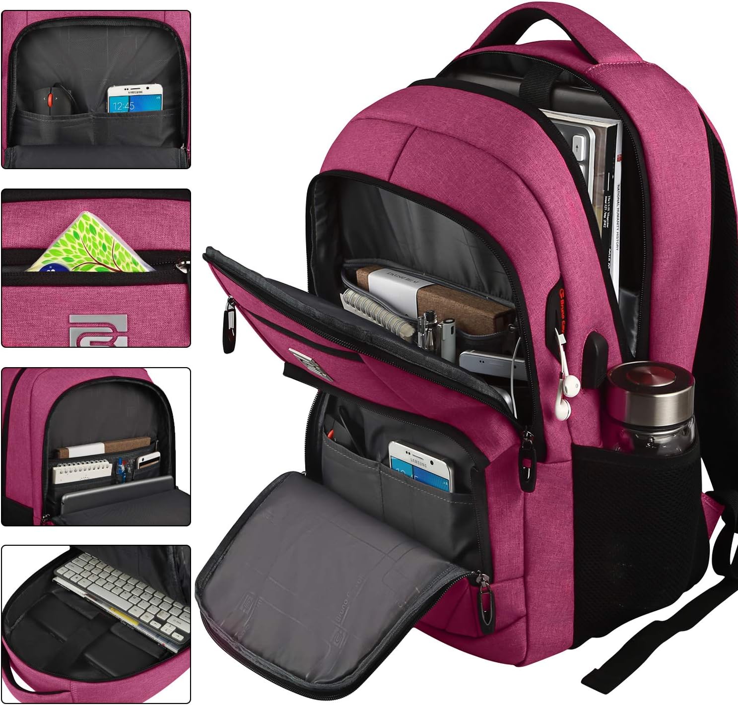 Moktan Sabai Slim Anti Theft Laptop Backpack 15.6 Inch USB Charging Travel Bag