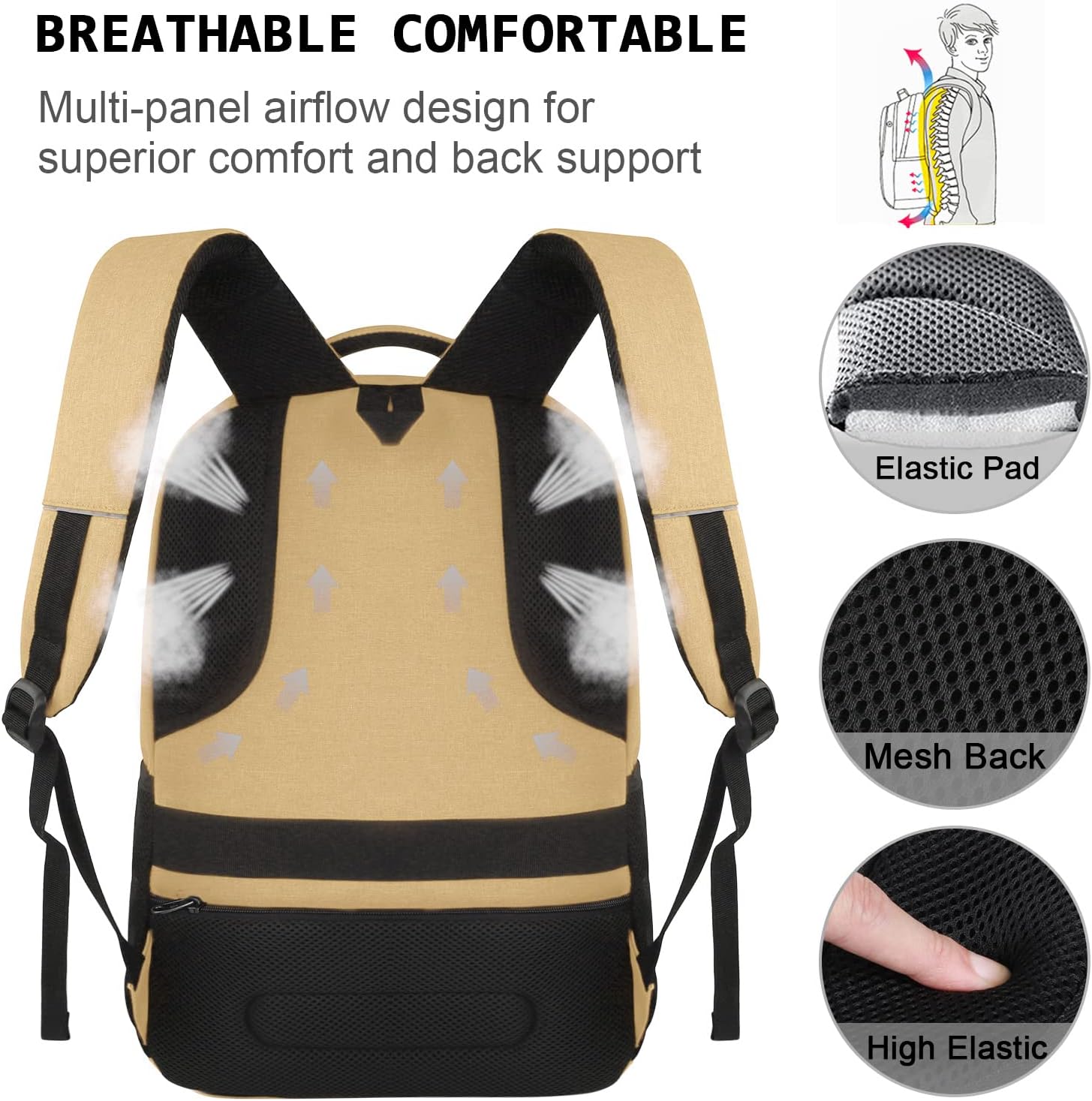 Moktan Sabai Slim Anti Theft Laptop Backpack 15.6 Inch USB Charging Travel Bag