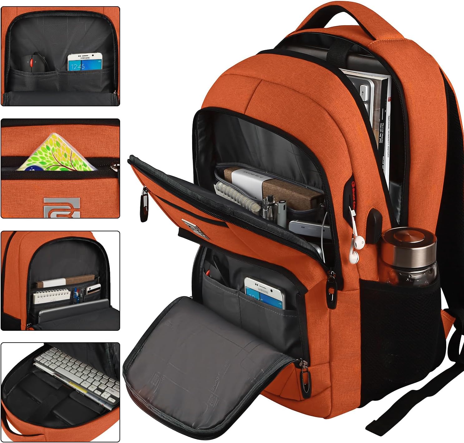 Moktan Sabai Slim Anti Theft Laptop Backpack 15.6 Inch USB Charging Travel Bag