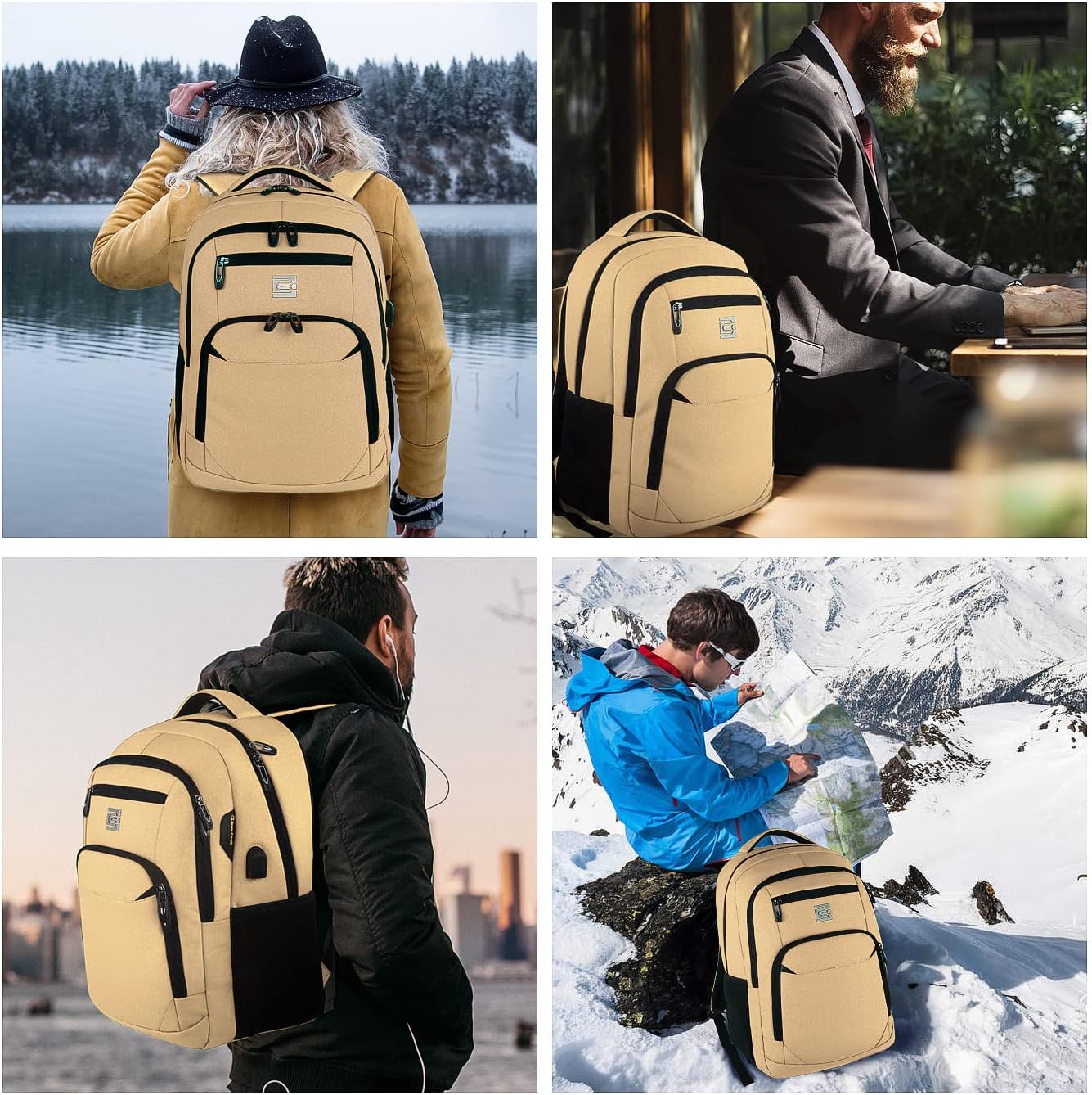 Moktan Sabai Slim Anti Theft Laptop Backpack 15.6 Inch USB Charging Travel Bag
