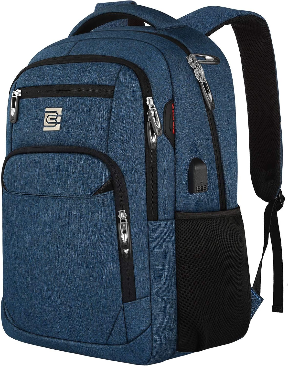 Moktan Sabai Slim Anti Theft Laptop Backpack 15.6 Inch USB Charging Travel Bag Blue