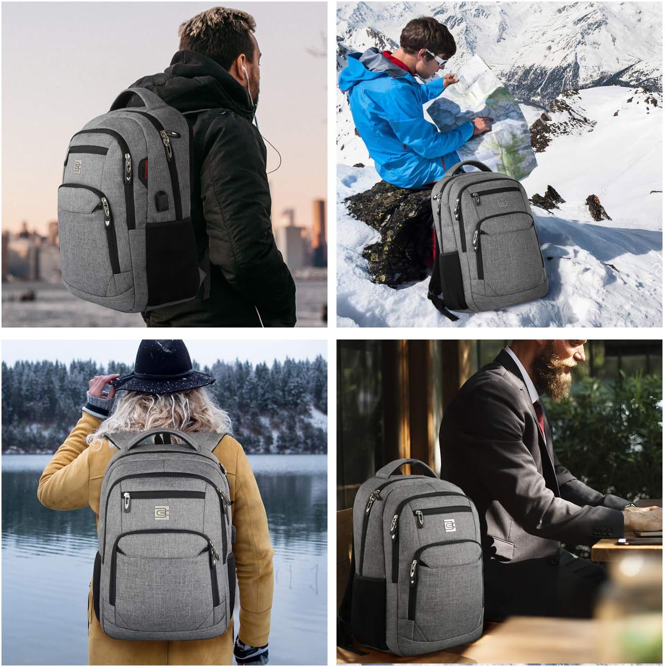 Moktan Sabai Slim Anti Theft Laptop Backpack 15.6 Inch USB Charging Travel Bag