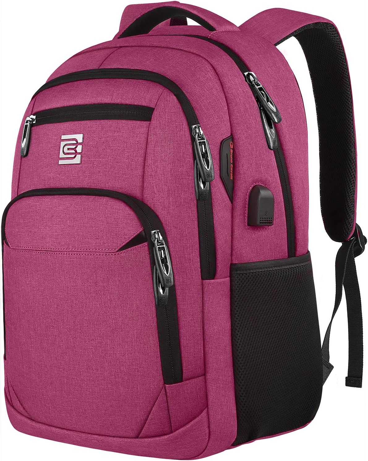 Moktan Sabai Slim Anti Theft Laptop Backpack 15.6 Inch USB Charging Travel Bag Dark Pink