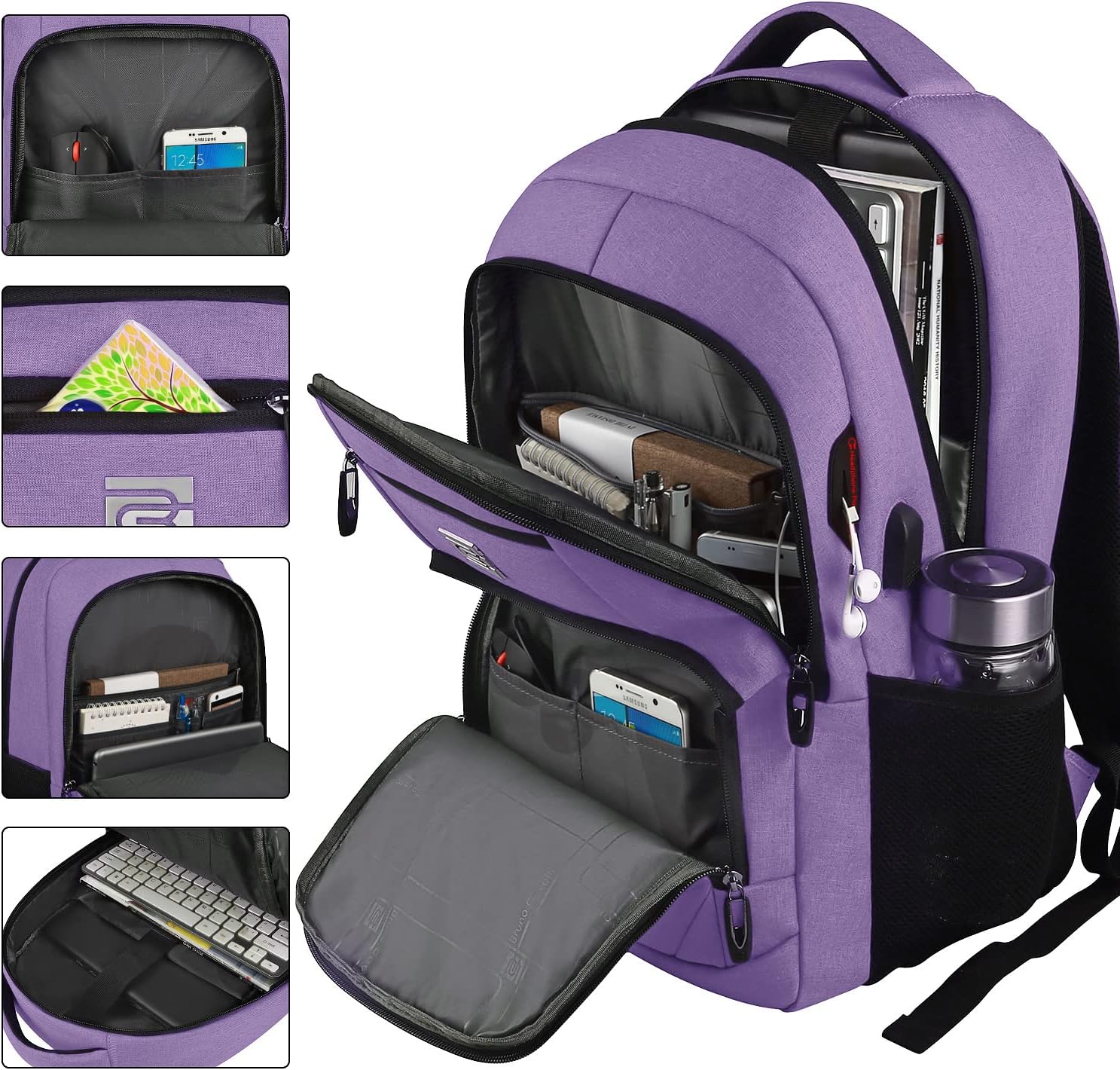 Moktan Sabai Slim Anti Theft Laptop Backpack 15.6 Inch USB Charging Travel Bag
