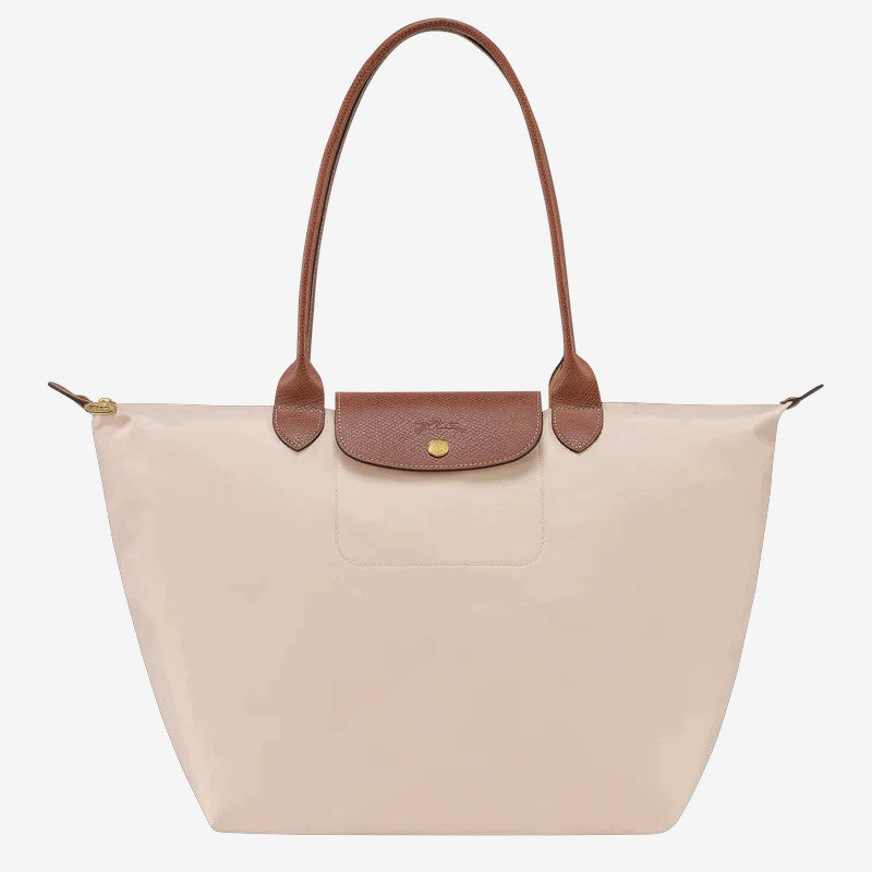 Moktan Sabai Large Classic Shoulder Handbag Beige