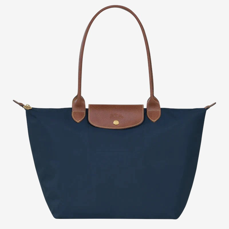 Moktan Sabai Large Classic Shoulder Handbag Navy