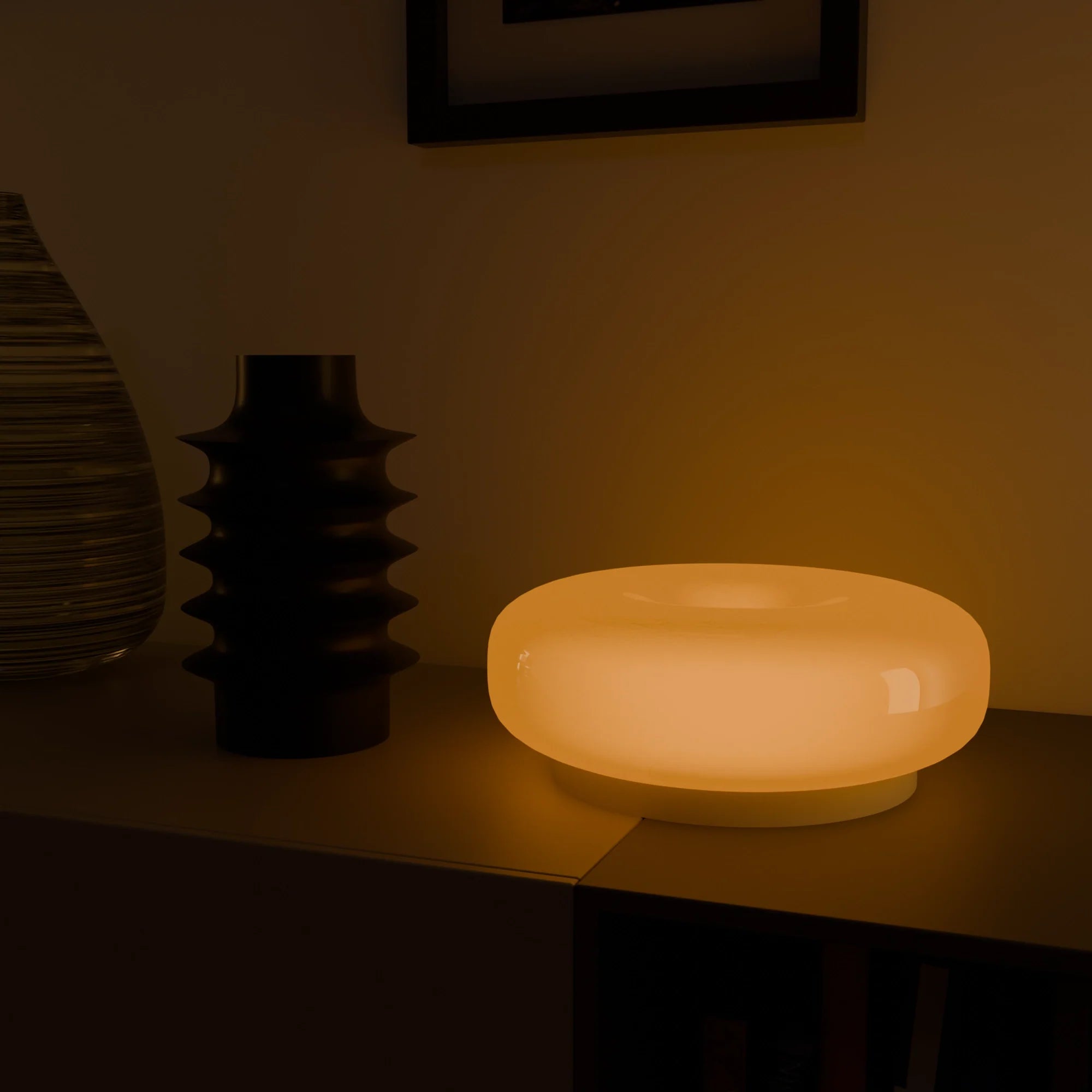 Moktan Sabai Lumo Donut Glass LED Table/Wall Lamp