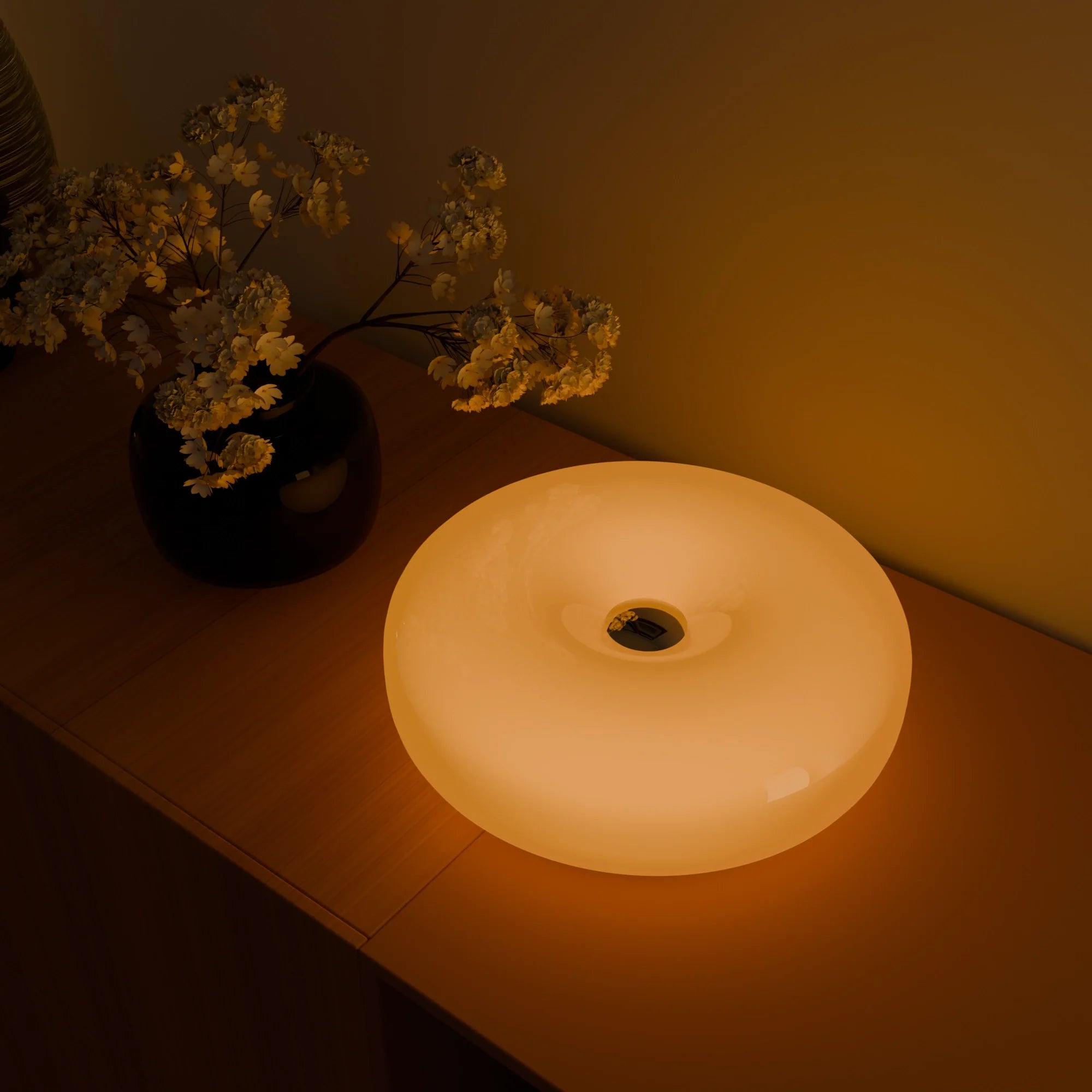 Moktan Sabai Lumo Donut Glass LED Table/Wall Lamp