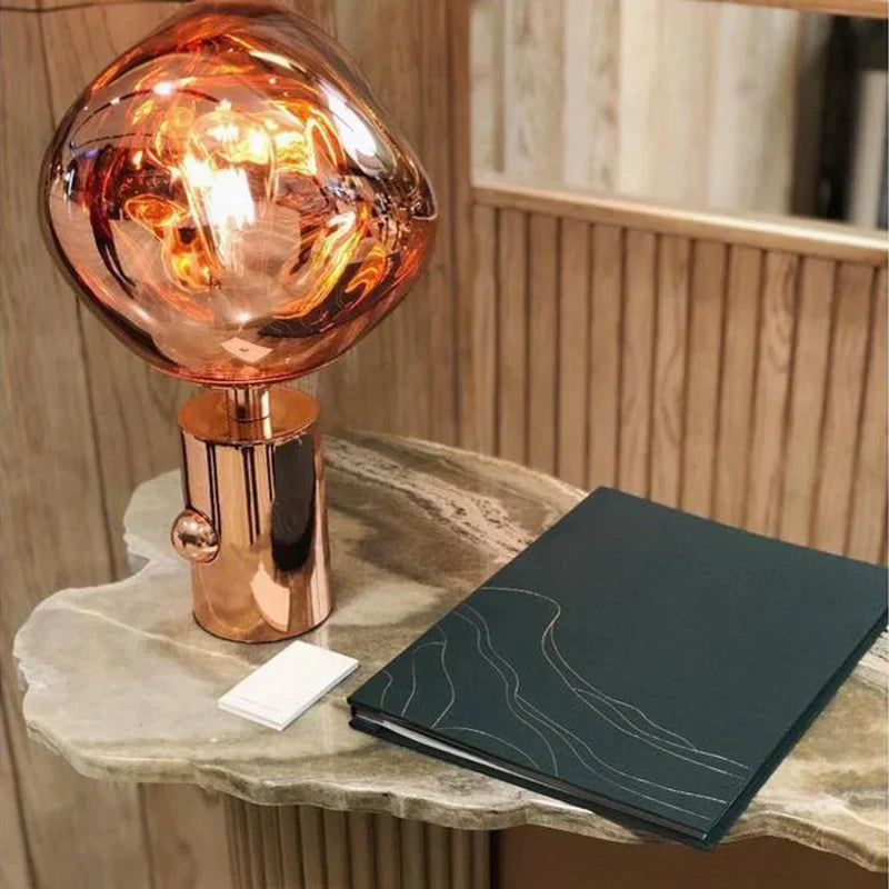 Moktan Sabai Melt Modern Table Lamp – Artistic Melt Design Ambient Light Decor