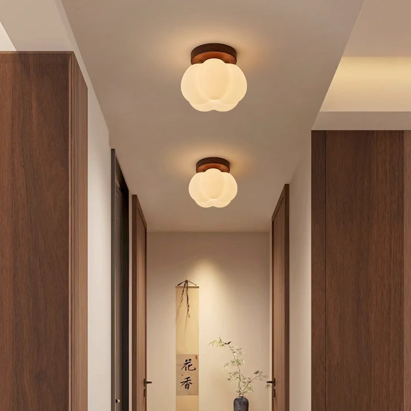 Moktan Sabai Pumpkin Flush Mount Ceiling Light Modern Round LED Ceiling Lamp