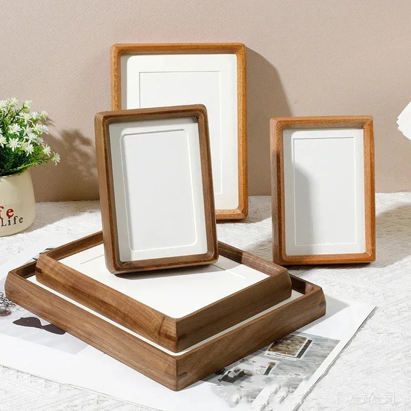 Moktan Sabai Solid Wood Photo Frame | Handcrafted Rustic Display Stand for Photos & Home Décor