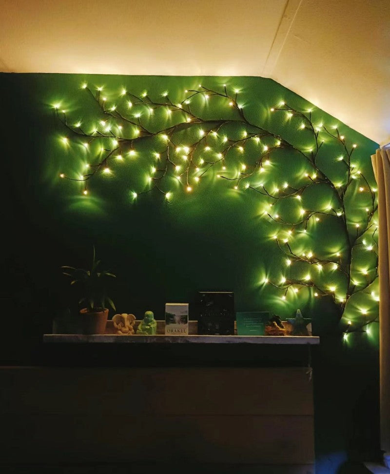 Moktan Sabai Willow Vine LED String Light | Decorative Hanging Branch Lamp for Wall Decor