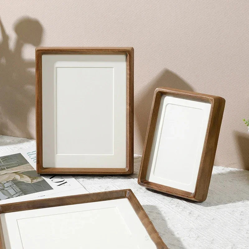 Moktan Sabai Solid Wood Photo Frame | Handcrafted Rustic Display Stand for Photos & Home Décor