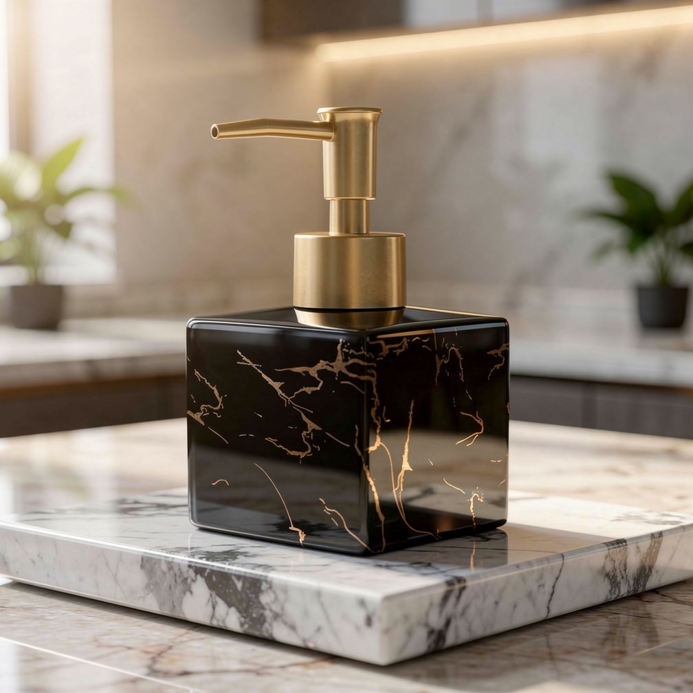 Moktan Sabai Marble Ceramic Soap Dispenser Black