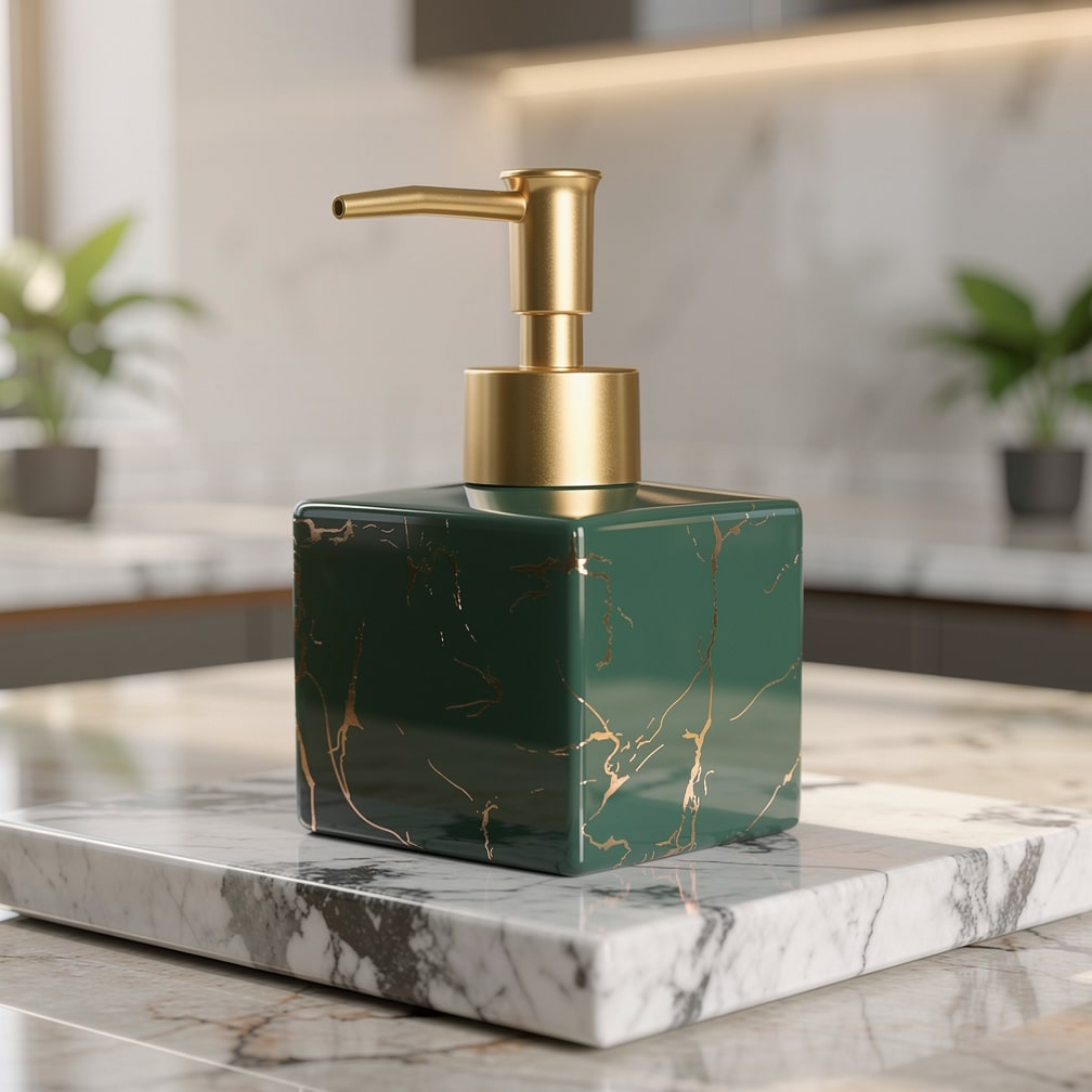 Moktan Sabai Marble Ceramic Soap Dispenser Green