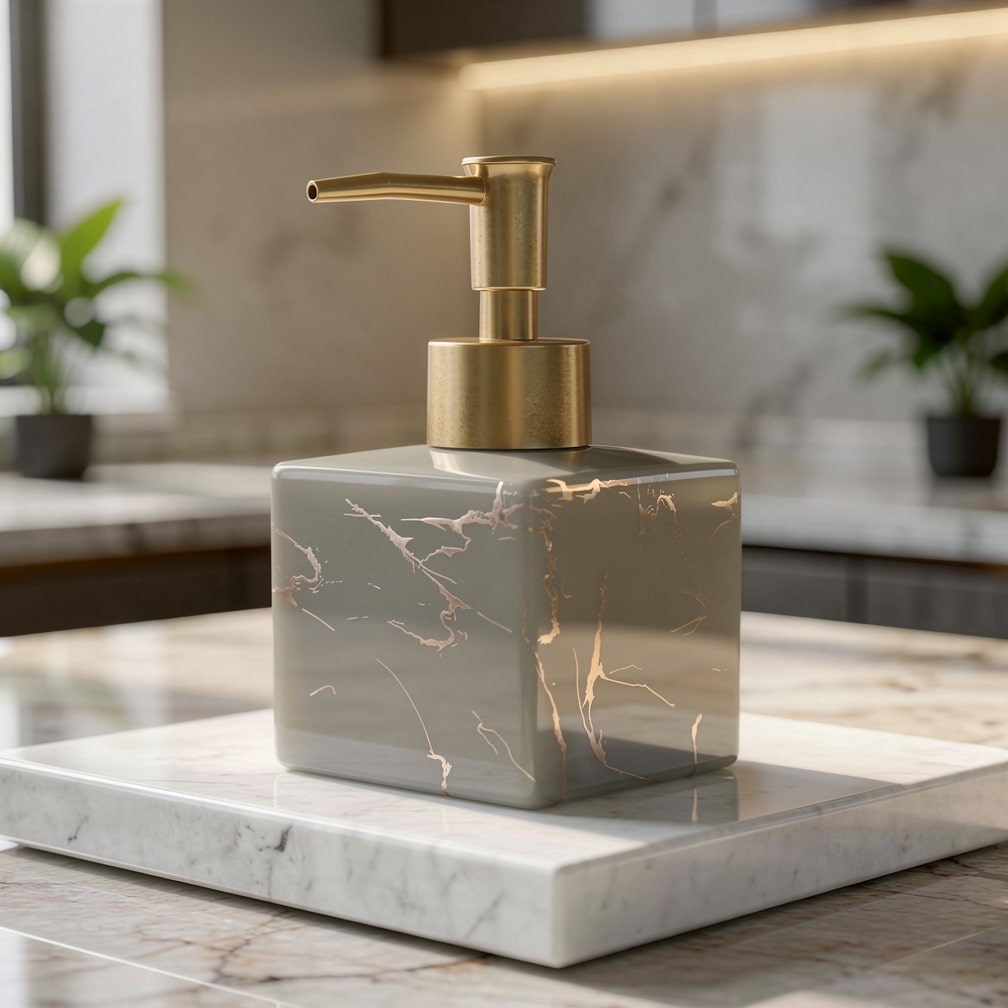 Moktan Sabai Marble Ceramic Soap Dispenser Gray