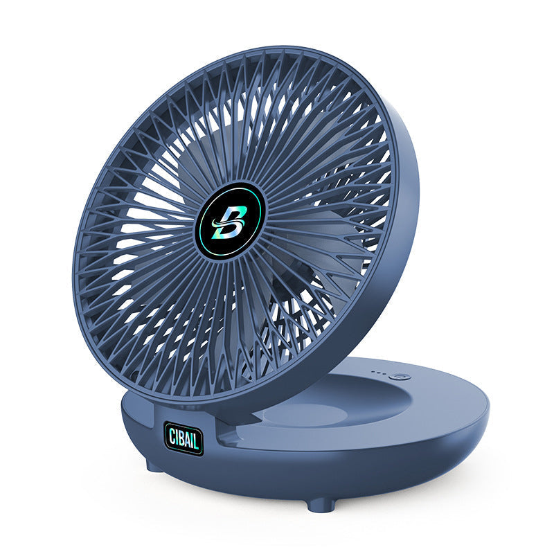Moktan Sabai Portable Fan | Battery Operated Hand Held Fan with 3-Speed Settings | Lightweight Design for Personal Cooling on the Go Blue