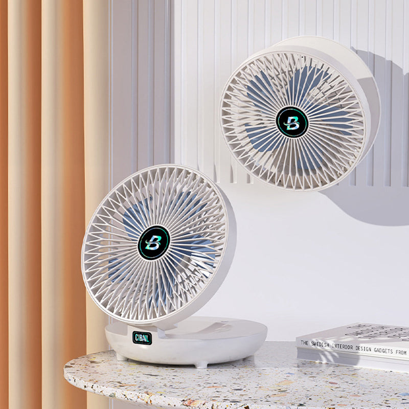 Moktan Sabai Portable Fan | Battery Operated Hand Held Fan with 3-Speed Settings | Lightweight Design for Personal Cooling on the Go White
