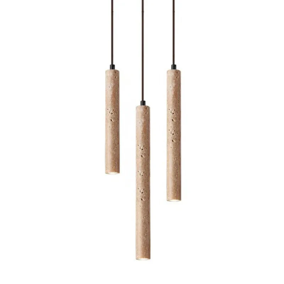 Moktan Sabai Travertine LED Pendant Light 28cm Minimalist Wabi Sabi Ceiling Lamp